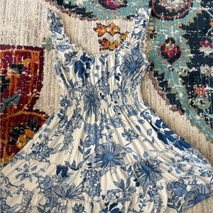 Urban Outfitters Blue Floral Midi Dress